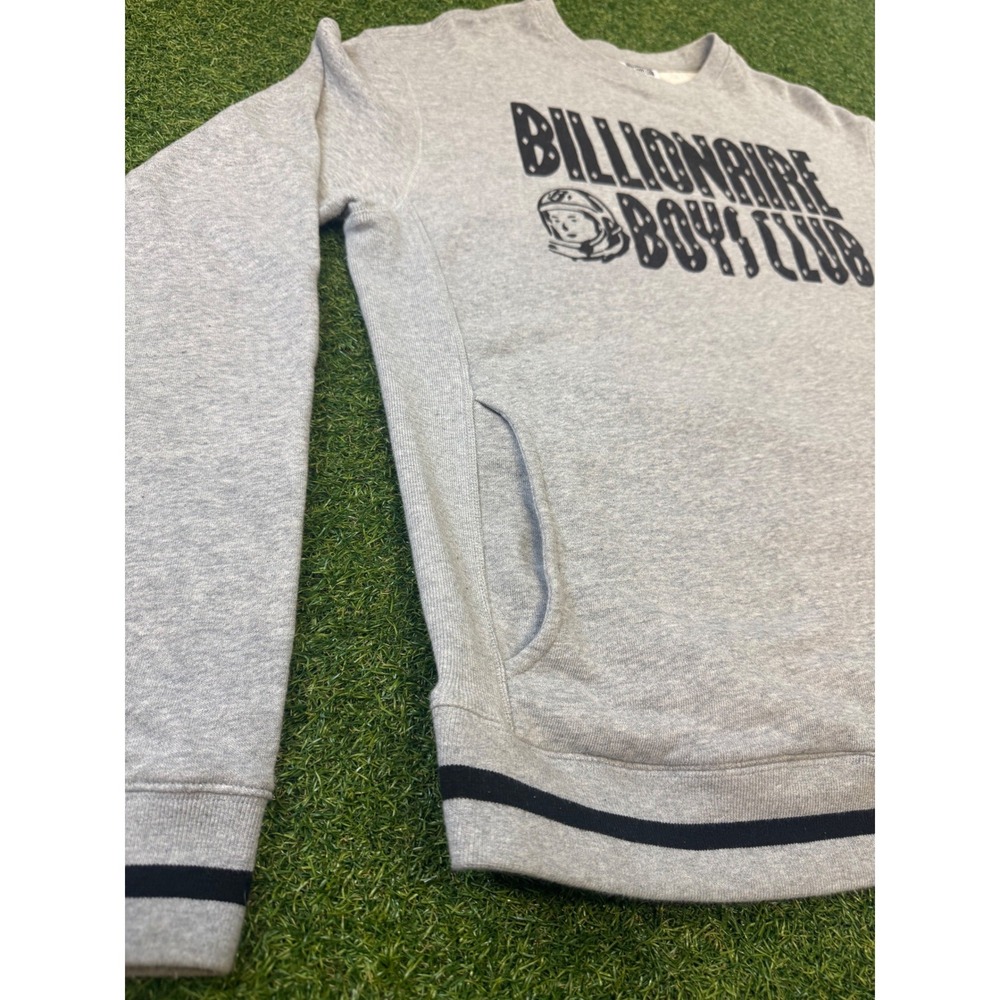 Billionaire Boys Club BBC Arch Logo Sweatshirt Gray Mens Large Side Pockets - Picture 4 of 8